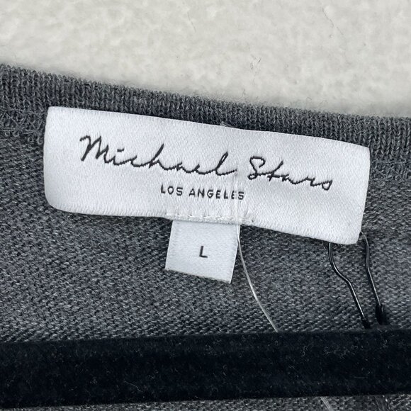 NEW Michael Stars Womens Large Charcoal Dress Tie Waist Dolman Sleeve - Picture 4 of 9